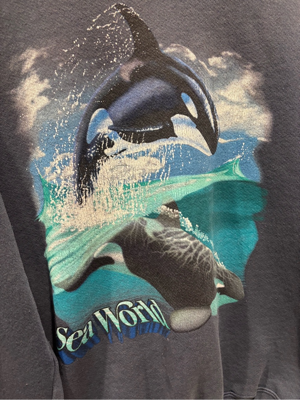 Vintage 90s Sea World Graphic Crewneck Sweatshirt Tultex Size M - Picture 5 of 7